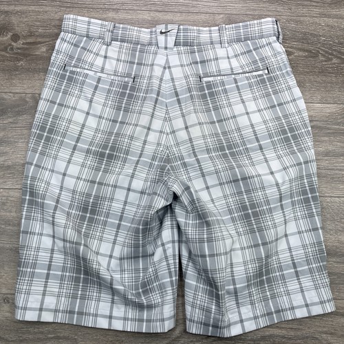 Nike Golf Shorts Mens 34 Gray Tour Performance Dri Fit Plaid Hybrid Stretch Flex - Picture 10 of 12