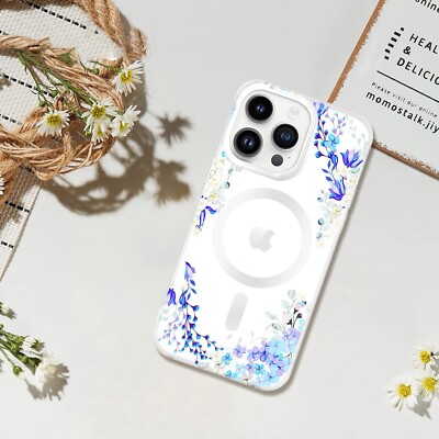 XIZYO Magnetic Case For IPhone 17 Pro Max Compatible With MagSafe, Cute Frosted Translucent Rose Floral Flower Pattern Shockproof Cover, Soft TPU Bumper Protective Phone Case, Branch Rose/Wine Red