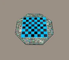 18" Chess Board Black Marble chess Table Top inlay Home room decor k25