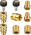 9Pc Pressure Washer Adapter Set Quick Disconnect Kit M22 Swivel to 3/8'' Connect