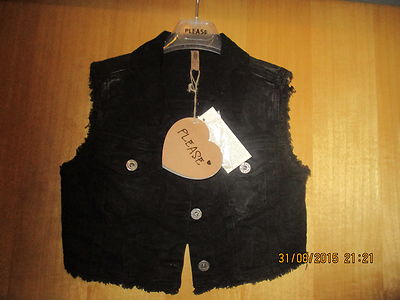Jeans - Weste für Kinder , Please , schwarz , Kinder - Größe : M  , NEU