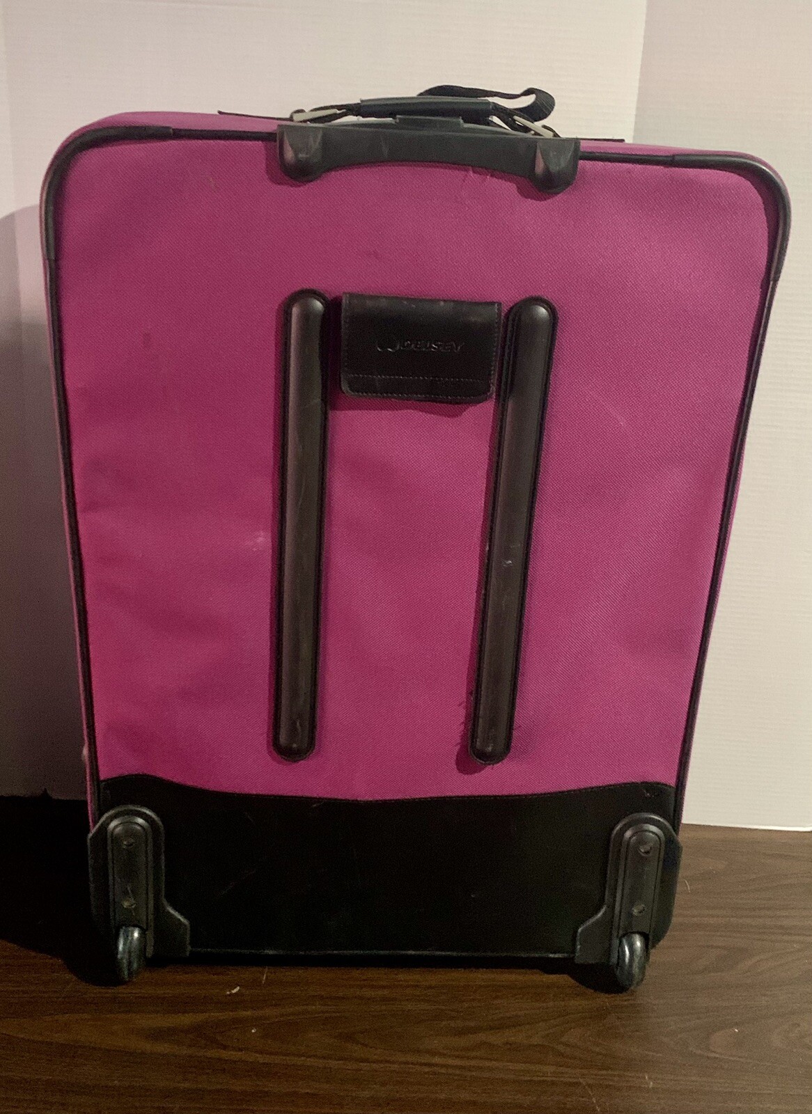 Purple Delsey Large Luggage on Wheels Adjustable Handle