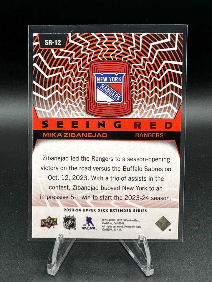 2023-24 UD Extended Seeing Red SR-12 Mika Zibanejad, New York Rangers - Image 2 of 2