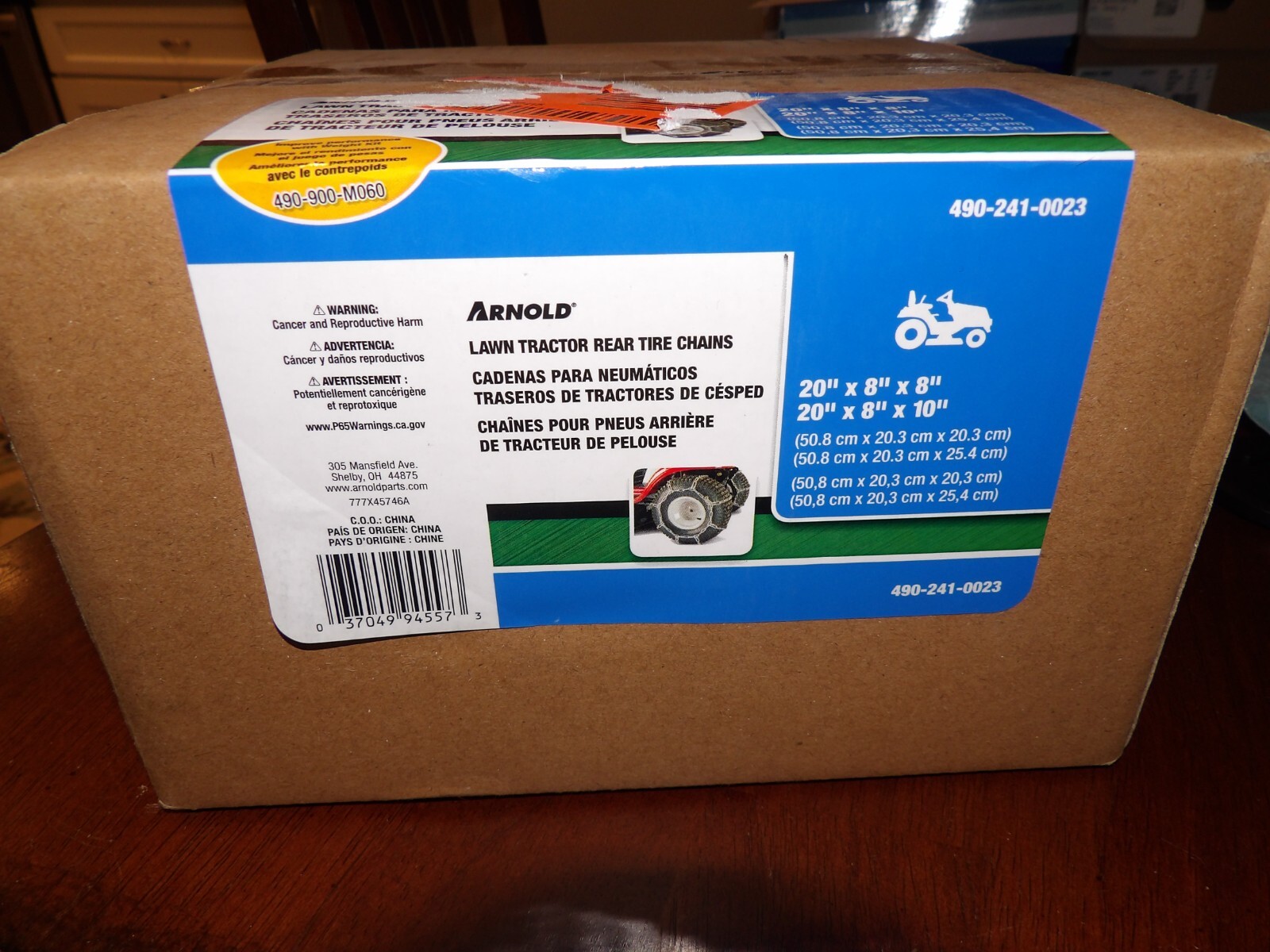 Tractor Tire Chains for 20 in. x 8 in. Wheels Set of 2 Lawn Snow Arnold