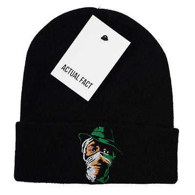 Actual Fact Mos Def Schal Beanie Winter Hip Hop Aufrollen Schwarz Wollig Hut