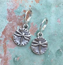 NEW Antique Silver Sundance Charm Dragonfly Earrings Handmade Artisan Jewelry