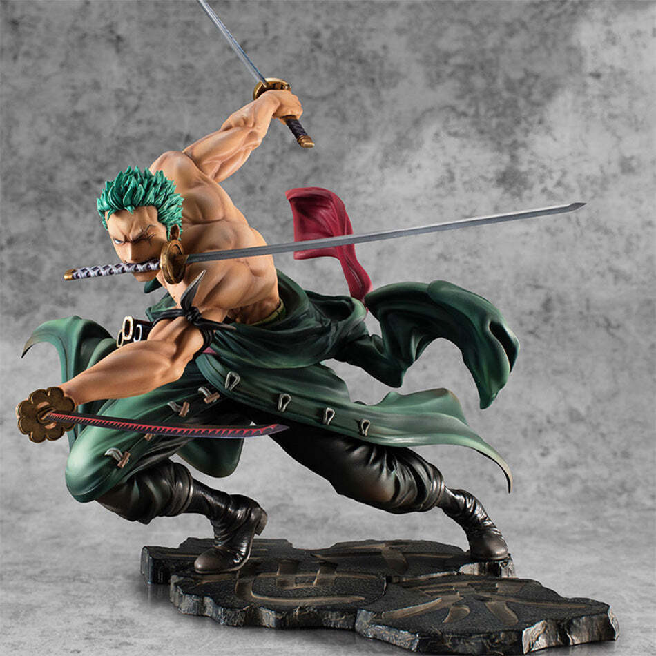 One Piece 10cm Anime Figure GK Roronoa Zoro Three-blade Sa-maximum Manga  Anime Statue Action Figure Collection Model Kid Toy(10cm (10cm) Camel (XP-040)  ) 