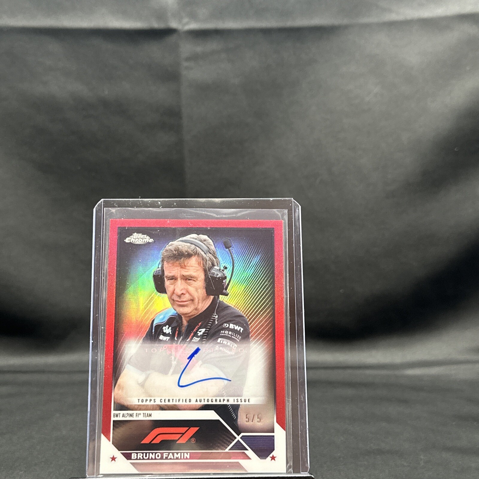 2023 Topps Chrome F1 Red AUTO Bruno Famin 5/5🔥🔥🔥