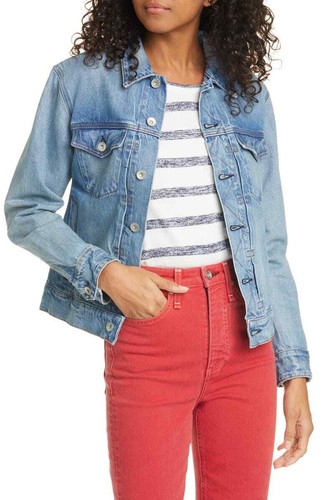 BONE Shrunken Denim Trucker Jacket Blue 