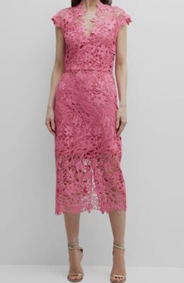 knee length dresses for ladies Corseted Lace Midi Dress 12 / Noir main image 0