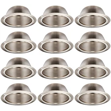 12-Pack 6 Inch Recessed Can Light Trim, Metal Step Baffle Trim, Satin Nickel