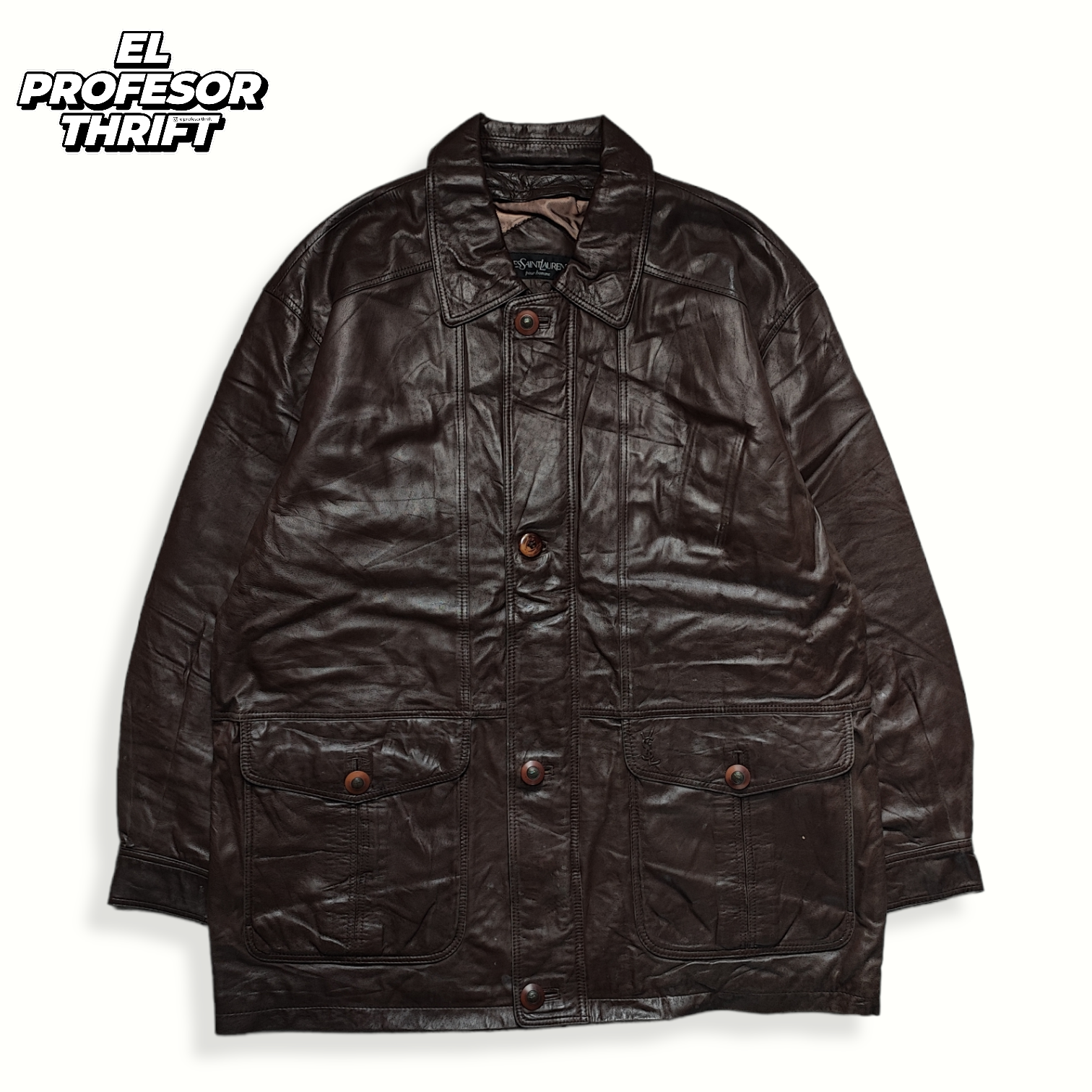 Giacca Vintage Yves Saint Laurent in Pelle