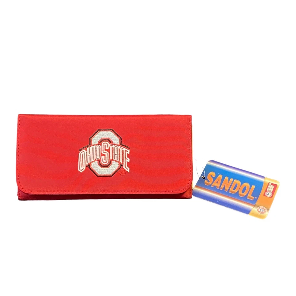 Ohio State Buckeyes Women's Tri-Fold Wallet & Checkbook Sandol Embroidered Logo - Image 3 of 4
