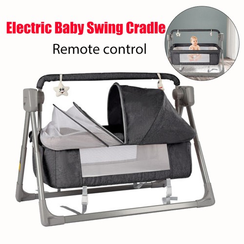 Portable Electric Baby Swing Cradle Rocking Crib Infant W/ Bluetooth eBay