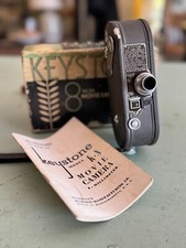 Vintage Keystone K8 8mm Movie Camera from 1930s with Box and Manual