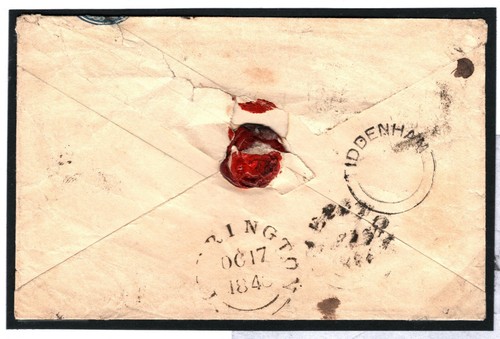GB Cover 2d BLUE MISPLACED DIE Embossed Stationery *Tidenham* UDC Glos 1846 165b - Picture 2 of 6