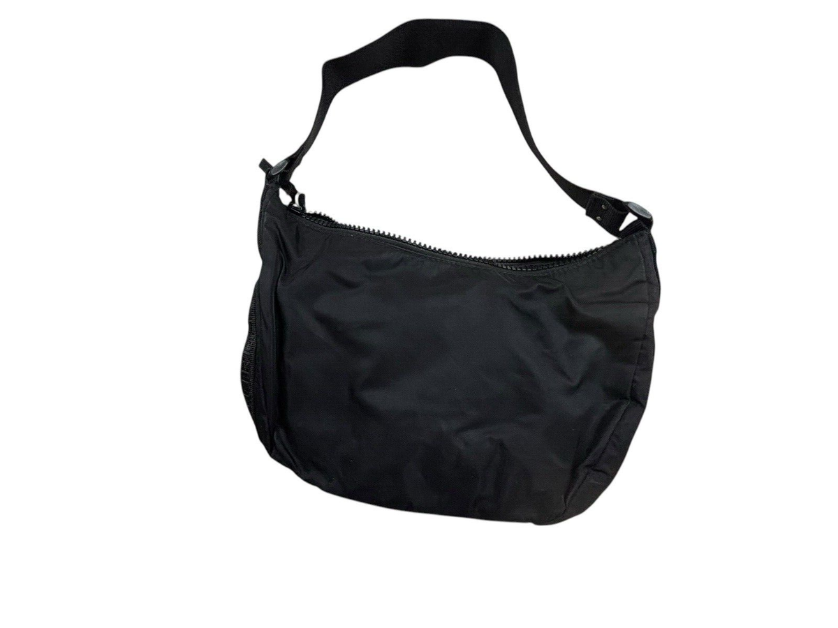 Vintage Y2K Ralph Lauren LRL Hobo Bag Black Nylon Leather Shoulder