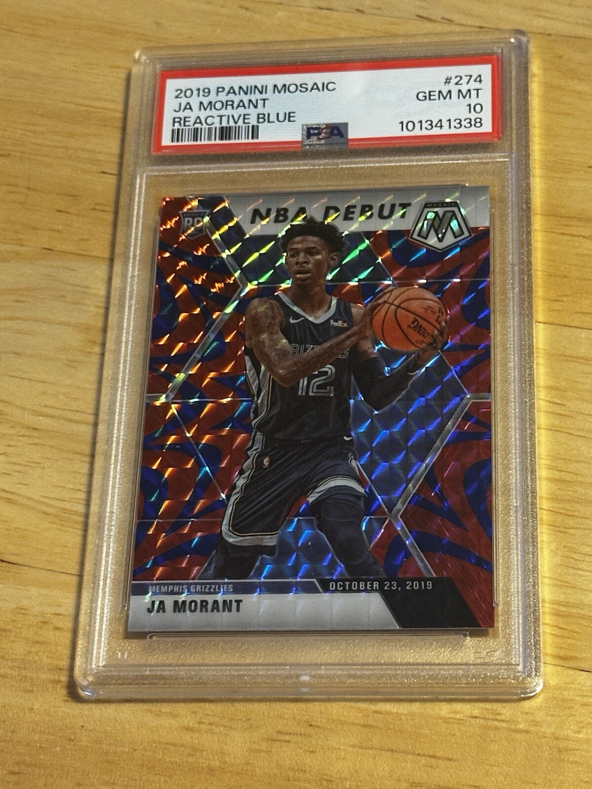 PSA 10 2019 Panini Mosaic Ja Morant Reactive Blue NBA Debut RC #274