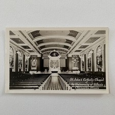 Vintage RPPC Real Photograph St John Catholic Church University Champaign IL
