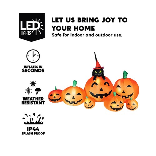 Joiedomi 7 FT Long Halloween Inflatables Pumpkin Outdoor Decorations, 7 Pumpk... - Picture 3 of 8