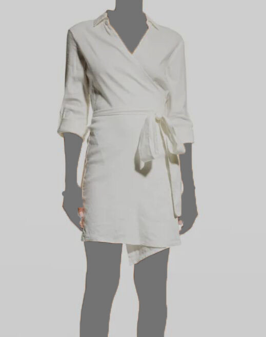 monrow linen shirt dress Women's Linen Mini Dress M / White by Monrow
