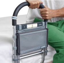 Lunderg Bed Rails for Elderly Adults Safety Motion Light Storage Pocket