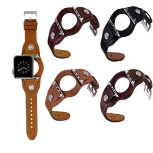 Pour Apple Watch Bracelet en cuir Series 7 6 SE 5 4 3 2 1 38/40/42/44mm iWatch Bande