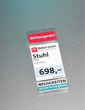Drei-Schildfach Preish&uuml;llen Sichth&uuml;llen Preistaschen, 115x270mm, 100 St&uuml;ck