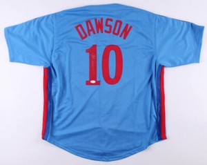 Andre Dawson Signed Montreal Expos Jersey (JSA COA) 1977 NL Rookie of the year 