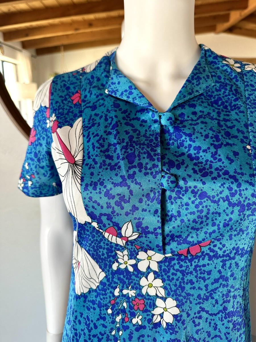 VTG JAJA FASHIONS HAWAII FLOWER POWER GROOVY HAWAIIAN MAXI