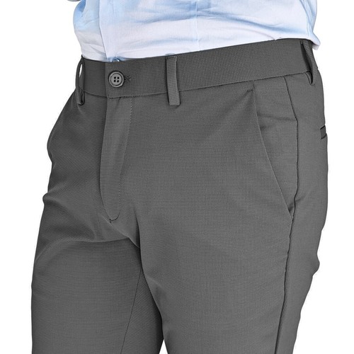 Pantalone Uomo Slim Fit Elegante Classico Elasticizzato Antipiega Blu Beige RDV - Foto 30 di 30