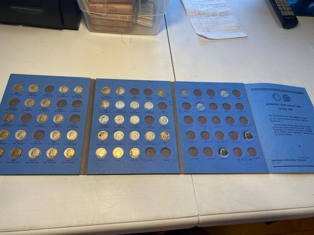 1946-1975 Rooseve Dime Book some proofs 37 silver dimes!!