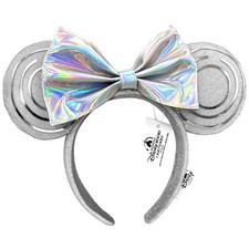 DisneyParks Shanghai Tron Mickey Mouse Ears Headband Minnie Silver Bow Ears New