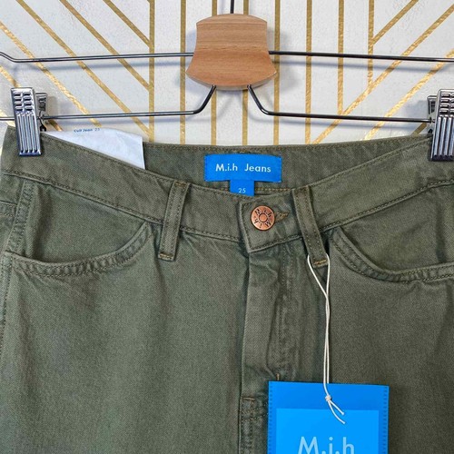 NWT M.I.H Jeans Cult mid-Rise Straight-Leg Jeans Kombu Green Olive Denim Size 25 - Picture 5 of 10