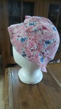 Antique BONNET Child, Novelty Feedsack Fabric