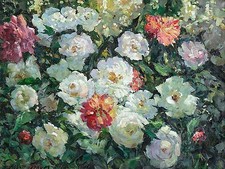 Still life flower peonies A. Graves Tile Mural Kitchen Backsplash Marble Ceramic