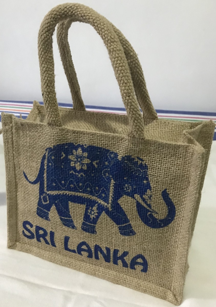 Sri Lankan Traditional Embroidered with an Elephant in Tote Gunny