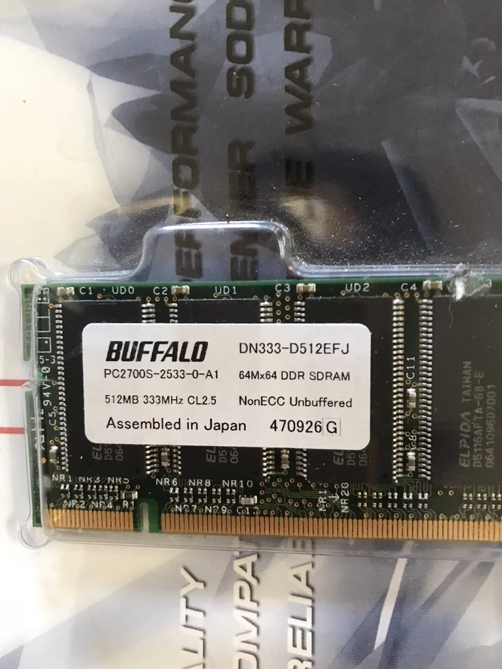 New BUFFALO 512MB 333MHz PC2700S 64MX64 SODIMM RAM Memory - Image 2 of 3