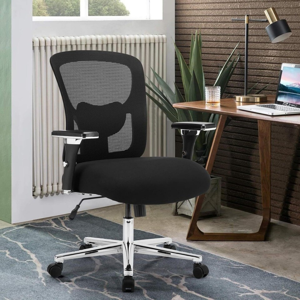 Home Office Desk Chair 500lbs Heavy Duty Mid Back with Lumbar Support