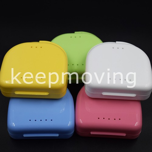 Dental Orthodontic Retainer Denture Storage Box Case Mouthguard Container Colors - Picture 7 of 38