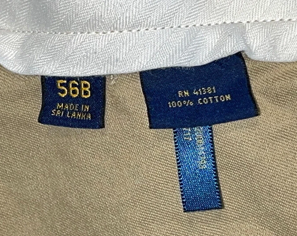 Polo By Ralph Lauren Men's Khaki Tan Chino Shorts Flat Front Size 56B Inseam 10 - Image 4 of 4