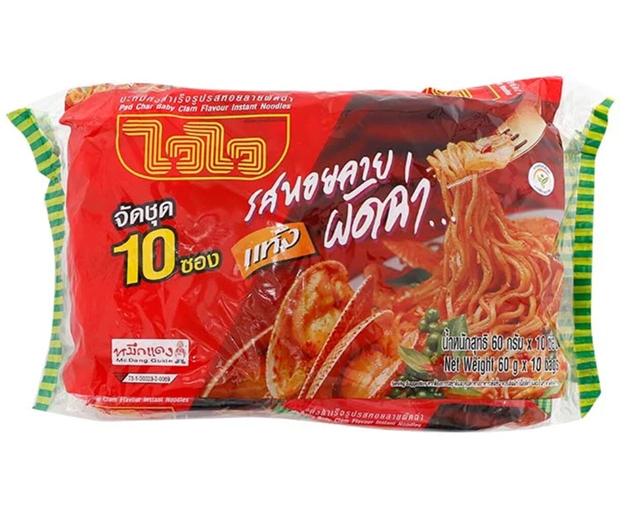 Wai Wai Pad Char Baby Clam Flavour Instant Noodles Fried Clams Flavor Pack  | eBay
