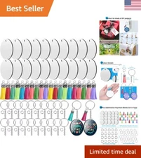 Comprehensive 80-Piece Keychain DIY Kit: Double-Sided Sublimation Blanks