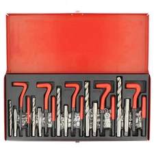 ABN Professional Thread Repair Kit - 131pc SAE Drill Thread Restorer Kit