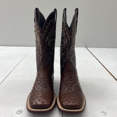 J.W. Ranch Forever Brown The Galleon" in Full Quill Ostrich Boots Men Size 9.5 - Picture 4 of 9