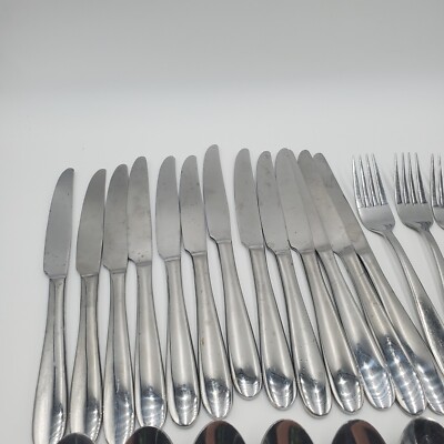 Oneida China 90-194 Glossy Stainless Flatware 49 Piece Flatware