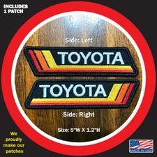 Vintage Stripes Tri Color Embroidered Patch Fits on Toyota - Now in White color