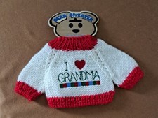 Doll Clothes Teddy Bear Sweater "I    Grandma"