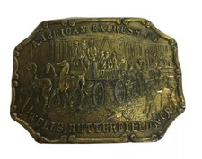Vintage American Express Co. Wells Butterfield  Co. Brass Belt Buckle