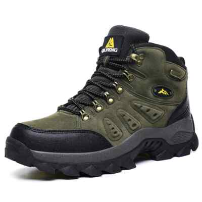 Outdoor Wear Resistance Lace-up Hiking Boots Men Non-slip Waterproof Ankle Boots